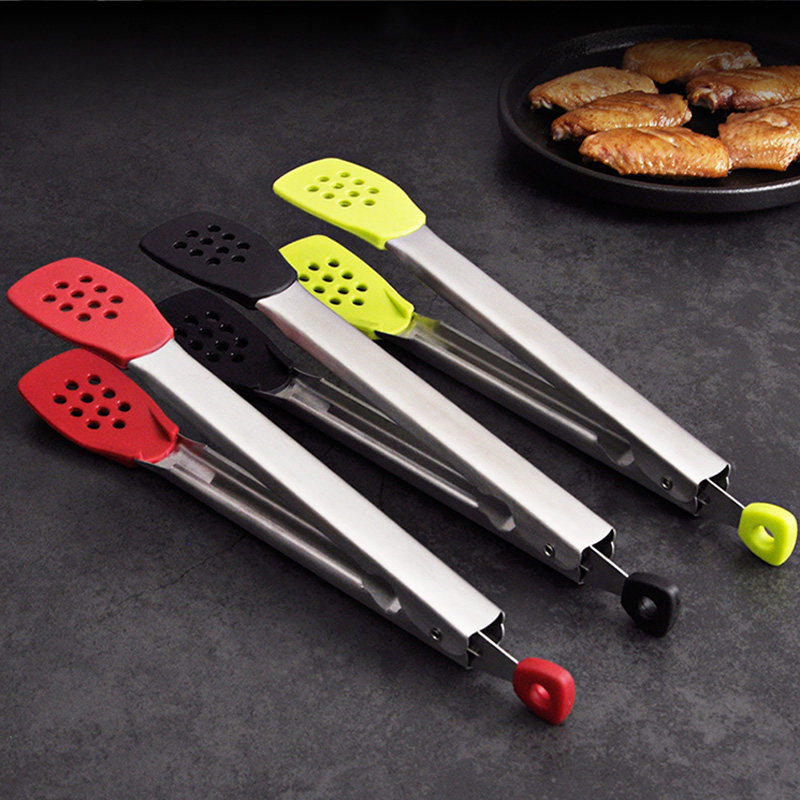 加厚硅胶食品夹子不锈钢大号面包烧烤菜煎牛排蛋糕夹食物厨房家用,厨房/烹饪用具,烧烤夹/叉/铲/针,淘宝优惠券,粉丝福利购,淘宝优惠卷