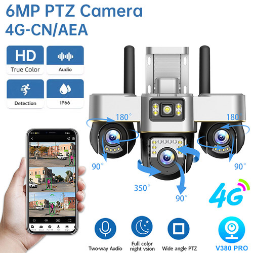 V380pro无线监控摄像头新款三电动旋转4G 3 PTZ Camera TrueColor