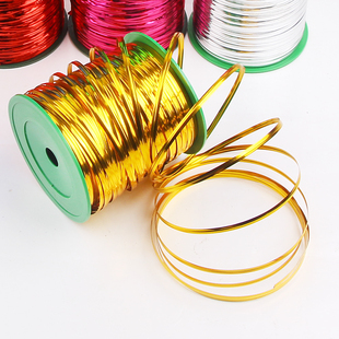 花束包装金属扎带铁丝礼扎丝品绳封口带金色银色金丝扎口魔带diy