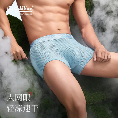 金利来网眼透气男士内裤莫代尔冰丝无痕夏季薄款抑菌运动透气短裤