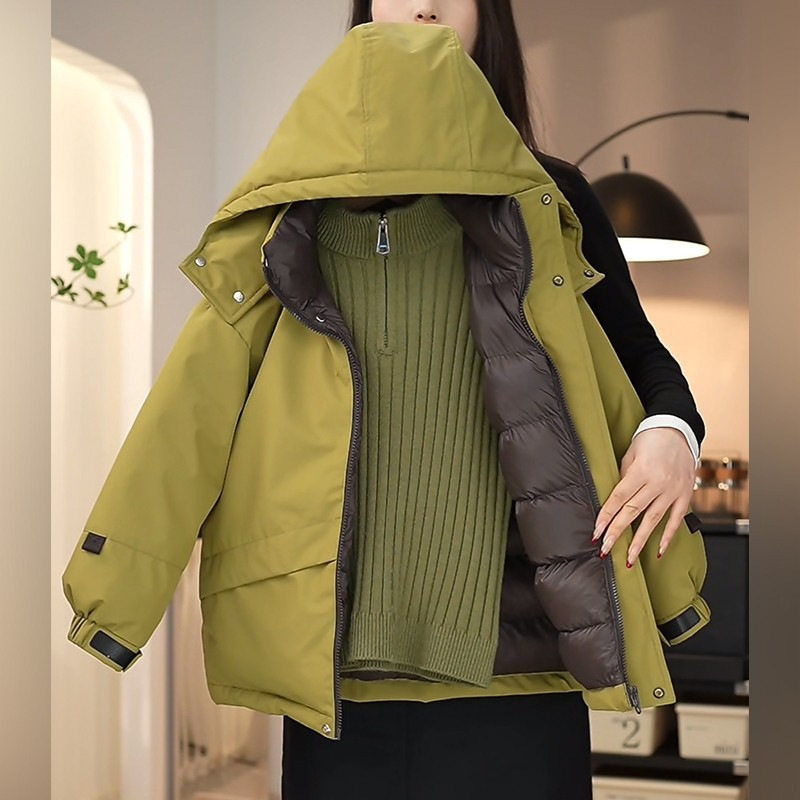男童冬季加厚保暖拼色羽绒棉服