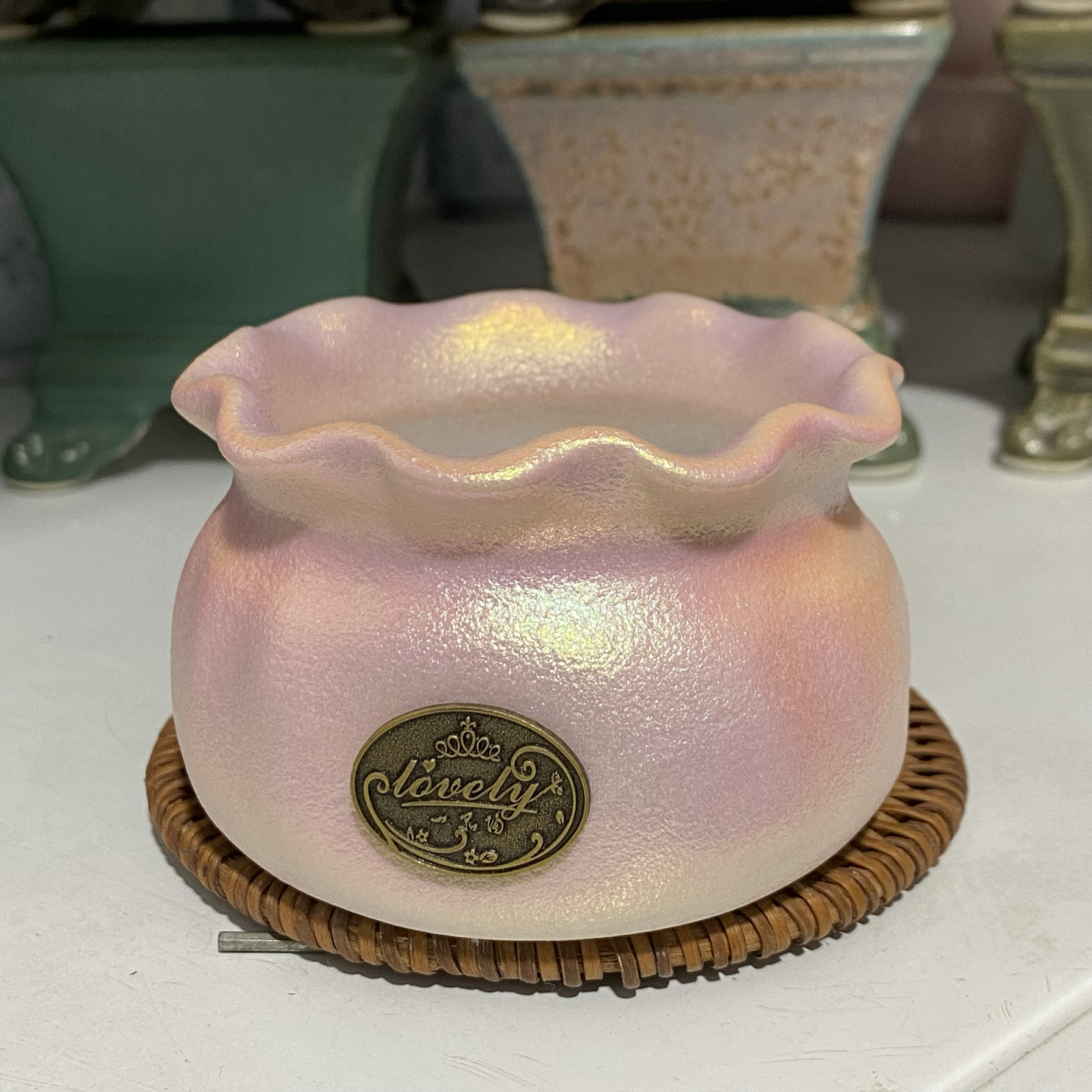 《花口钱袋子系列》镭射炫彩创意景德镇陶瓷控养多肉小花盆