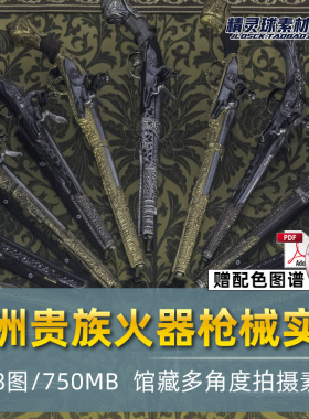 欧洲古代贵族火器枪械绘画参考摄影4K高清实拍图片素材包218张