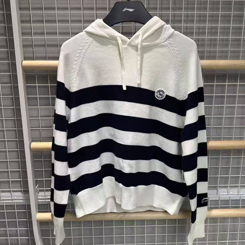 李宁春季新款宽松舒适连帽编织衫