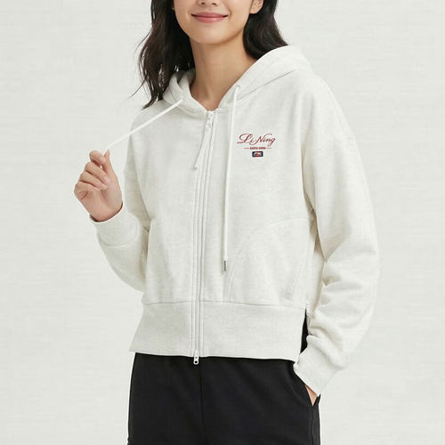 李宁女子新款舒适休闲连帽外套
