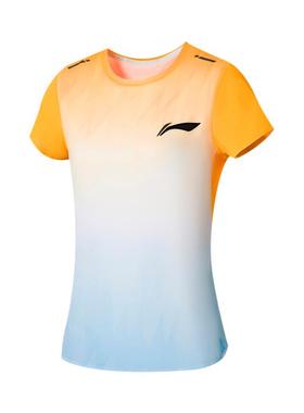 李宁T恤女子夏季凉爽上衣跑步系列休闲服渐变速干透气短袖ATSS552