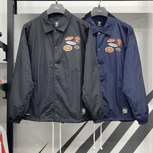 李宁秋季 休闲外套男子反伍BADFIVE防泼水宽松翻领夹克AFDU209 新款