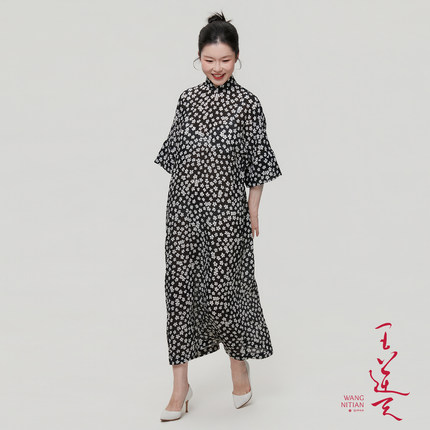 王逆天旗袍|清欢【进口面料】碎花透气 新中式旗袍连衣裙 单层