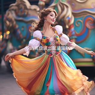 定制主题乐园欧式宫廷风裙子巴罗克洛可可风格裙子商演巡游服装