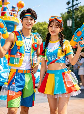新款夏季游乐园演出服装巡游服装卡通服装演出服装音乐节服装舞