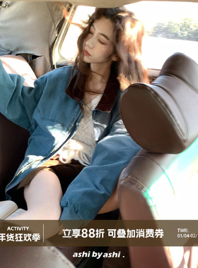 大于诗集 旷野的呼吸 巴恩风宽松翻领工装夹克棉服女美式复古外套