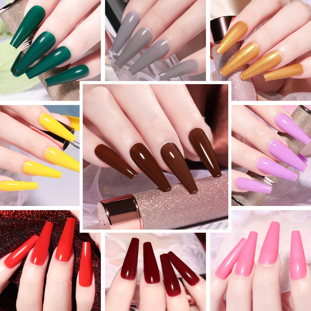 长梯芭蕾纯色穿戴甲片24片