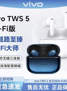 vivo TWS5 HiFi版蓝牙耳机真无线主动降噪全链路至臻Hi-Fi大师