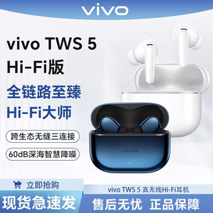 vivo TWS5 HiFi版蓝牙耳机真无线主动降噪全链路至臻Hi-Fi大师