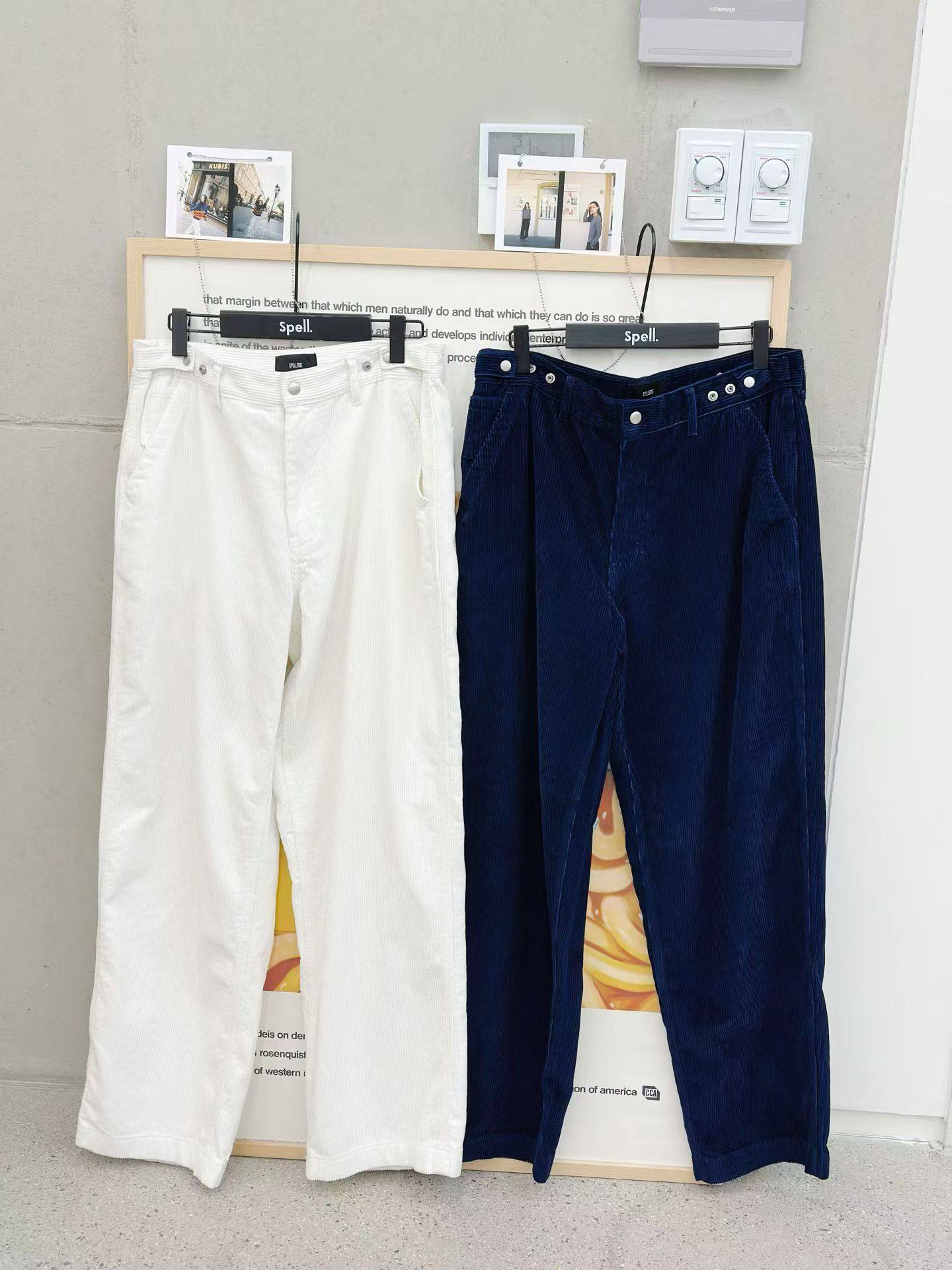 韩国Spell llIII 2025秋冬新款灯芯绒休闲裤女宽松显瘦直筒阔腿裤