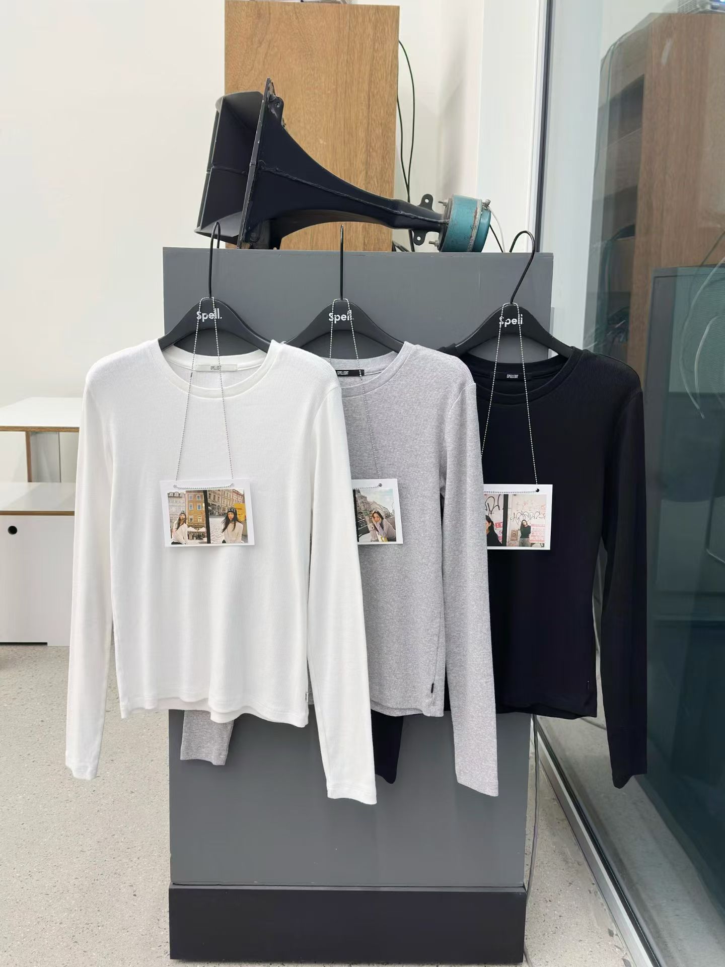 现/实拍 spell llll25秋冬基础款纯色修身显瘦打底长袖T恤衫女