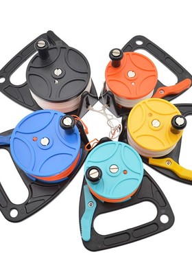 46/83米潜水把手线轮水肺深潜洞穴流放技潜牵引绳SMB象拔浮标风筝