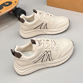 41码 皮面小白鞋 网红爆款 学生跑步鞋 女软底休闲运动旅游鞋 2026春季