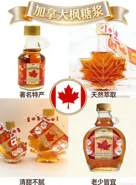 加拿大特产进口枫糖浆国宝级美食健康伴手礼年货好礼maple syrup