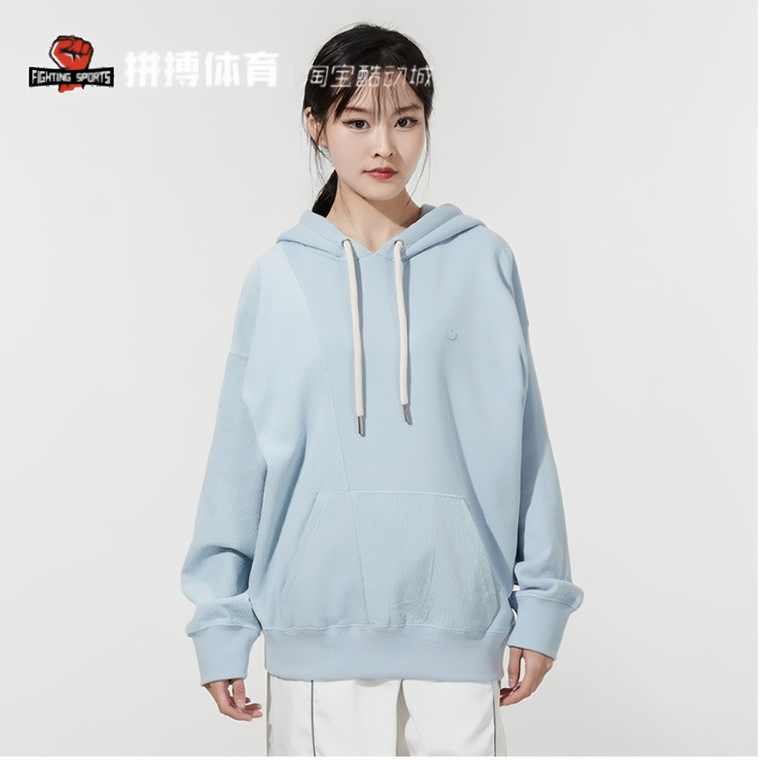 Adidas阿迪达斯女子宽松舒适运动卫衣三叶草套头衫休闲连帽HC0320