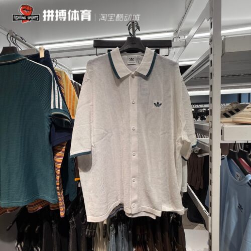 阿迪达斯短袖男女三叶草华夫格休闲翻领POLO衫T恤 KC3526 KC0690