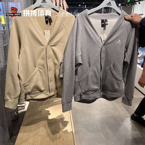 Adidas三叶草加绒针织开衫外套