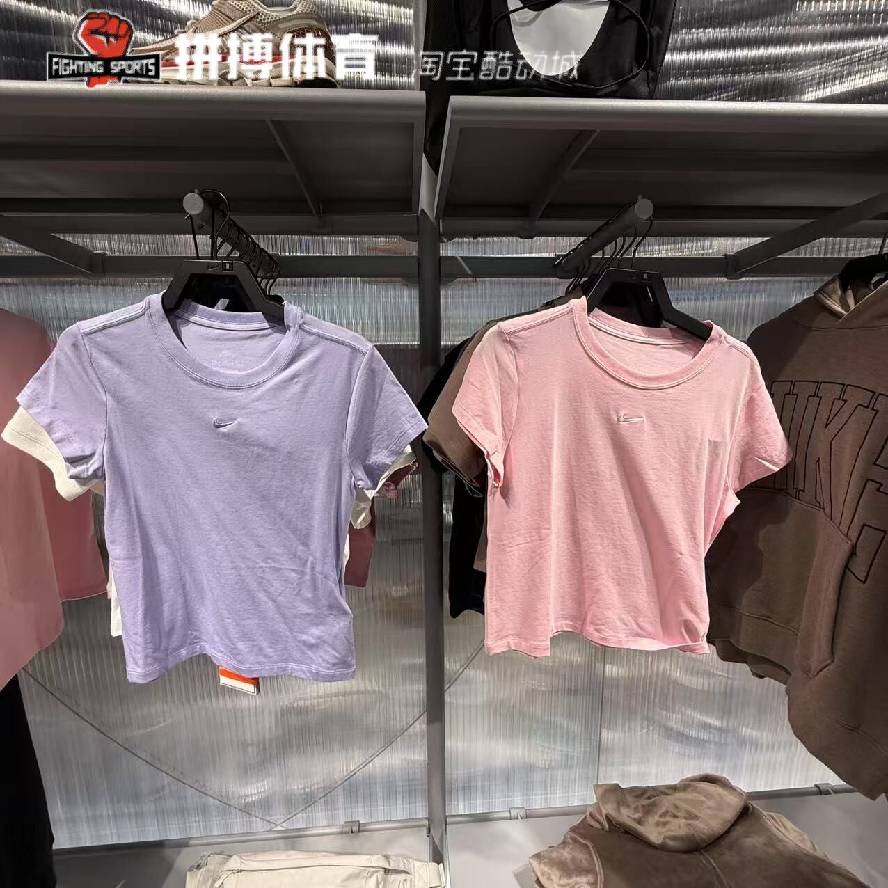Nike/耐克短袖女夏季针织刺绣运动休闲透气修身圆领半袖T恤FV5509