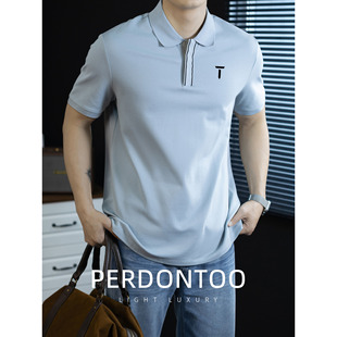 European Tour高尔夫上装男士短袖OLO衫翻领百搭透气运动休闲T恤