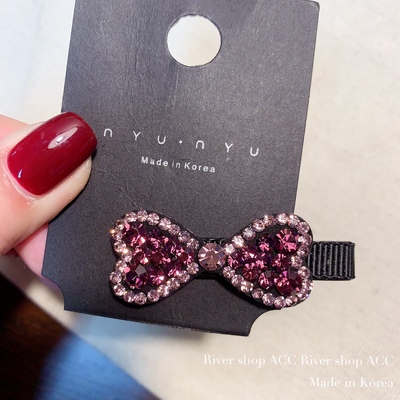 4.5cm满钻蝴蝶结【鸭嘴夹】韩国发饰侧边夹bb夹