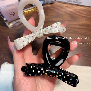 8cm彩钻醋酸蝴蝶结【抓夹】ab面抓夹