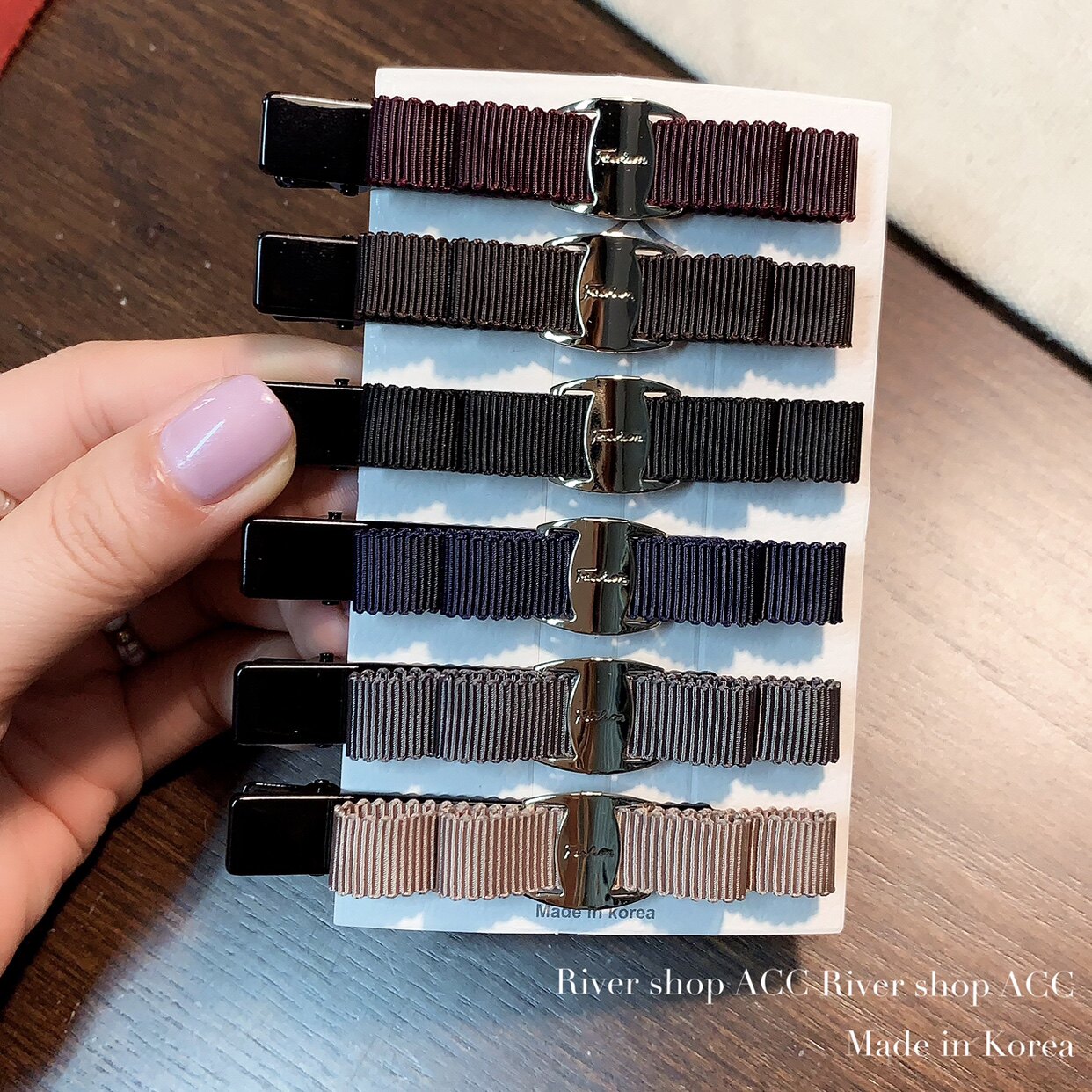 6cm金色美拉德丝带蝴蝶结【鸭嘴夹】韩国东大门进口侧边夹发卡夹