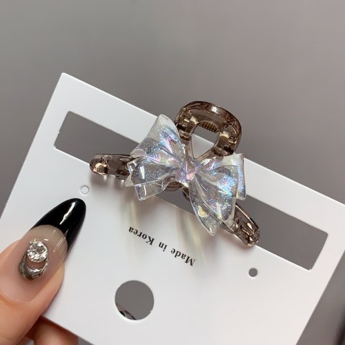4.5cm冰透蝴蝶结【抓夹】韩国发饰小号鲨鱼夹碎发夹发抓夹子