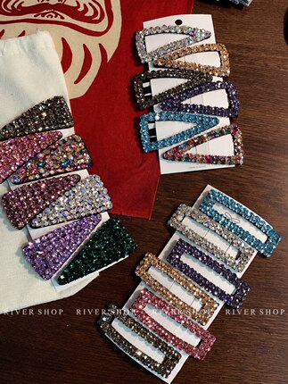 7cm【掰掰夹】韩国东大门进口闪钻巨巨巨闪发夹侧边刘海夹三角形