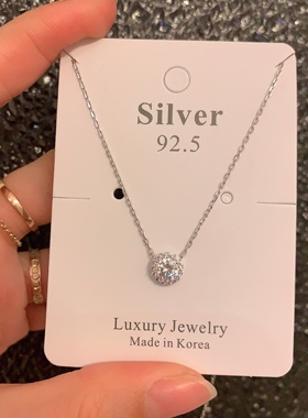 项链锁骨s925通体银女