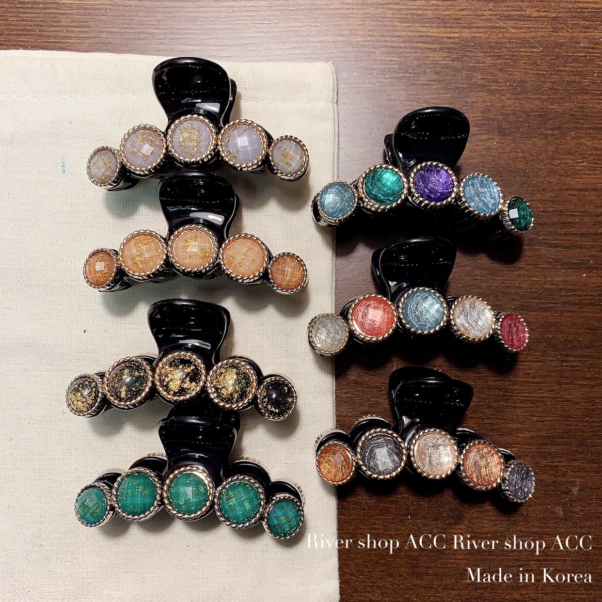 8cm金箔/拉丝【抓夹】韩国进口中号发夹/发抓