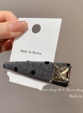 7cm灰色布艺波点【掰掰夹】韩国发饰新款刘海夹侧边夹