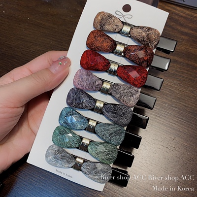 6cm琉璃拉丝金标蝴蝶结【鸭嘴夹】韩国进口bb夹侧边夹刘海夹碎发