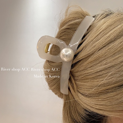 13cm简约大珍珠【抓夹/鲨鱼夹】后脑勺发夹发饰发量多