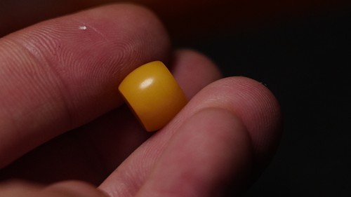 【藏传老蜜蜡】桶珠鸡油黄 自然氧化 无烤色 顶珠 配饰 菩提 天珠