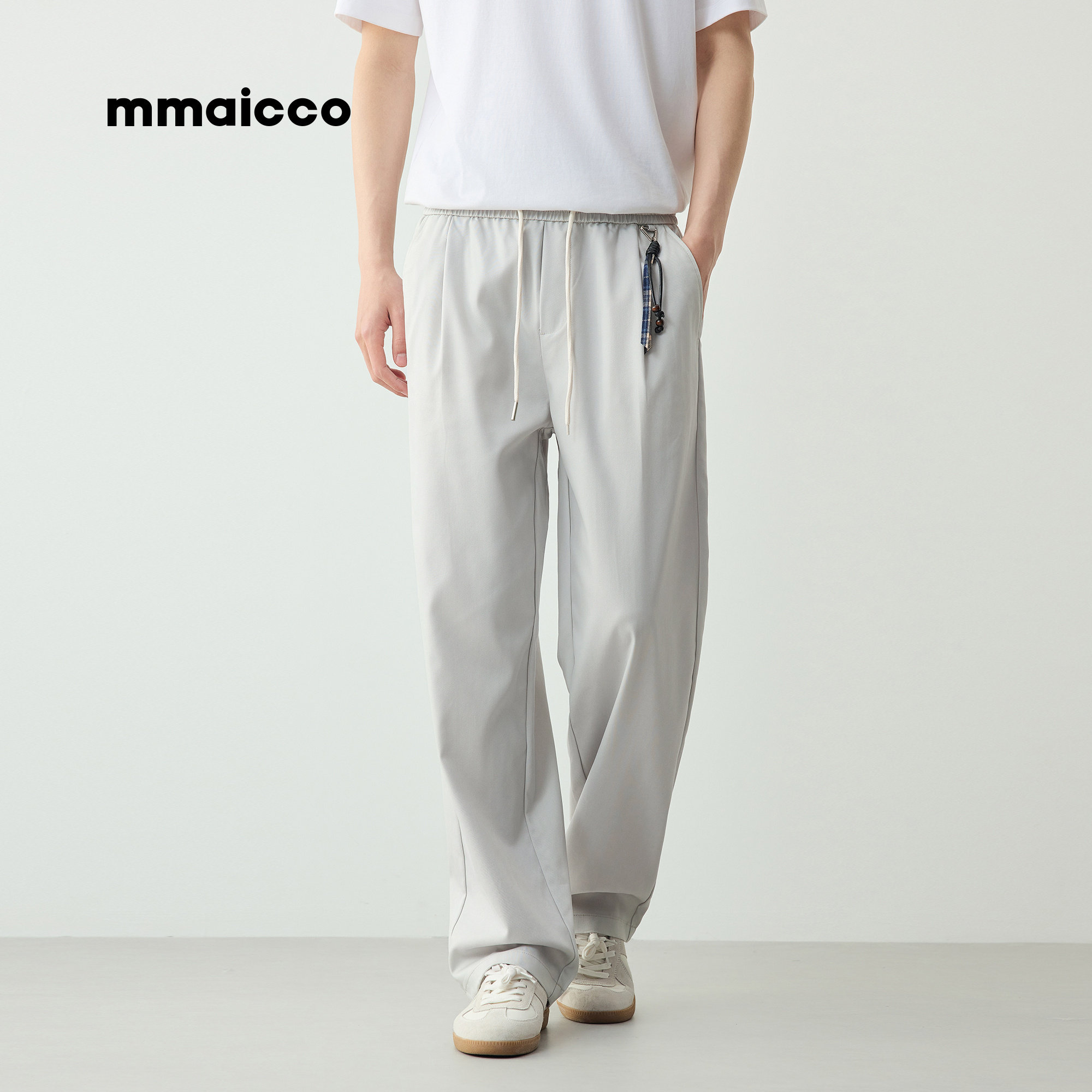 莱赛尔铜氨丝面料男士休闲裤墨麦客男裤子26夏季新款松紧腰直筒裤