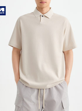 墨麦客高智通勤纯色polo衫男2026夏季新款肌理男士短袖t恤75893