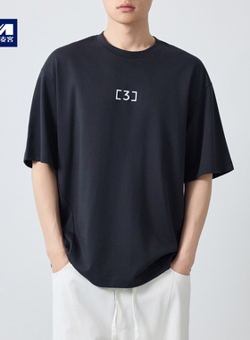 墨麦客男装美式休闲刺绣男士短袖2026春季新款220g重磅体恤75229.