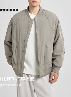 墨麦客飞行服夹克式棒球领棉服男士2025冬季新款厚款保暖棉衣男潮