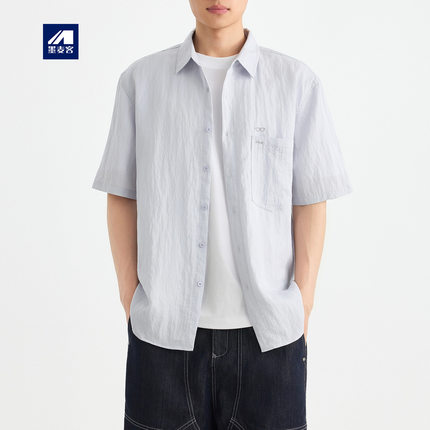 墨麦客高智通勤莱赛尔凉感衬衫男2026夏季新款刺绣衬衣男款50413.