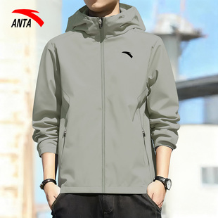 安踏连帽外套男2026新款秋冬加绒冲锋衣行政夹克户外加厚运动上衣