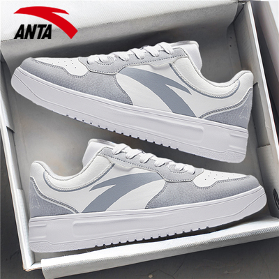 安踏男鞋板鞋2025新款秋冬男款平板休闲小白鞋子软底厚底运动鞋男