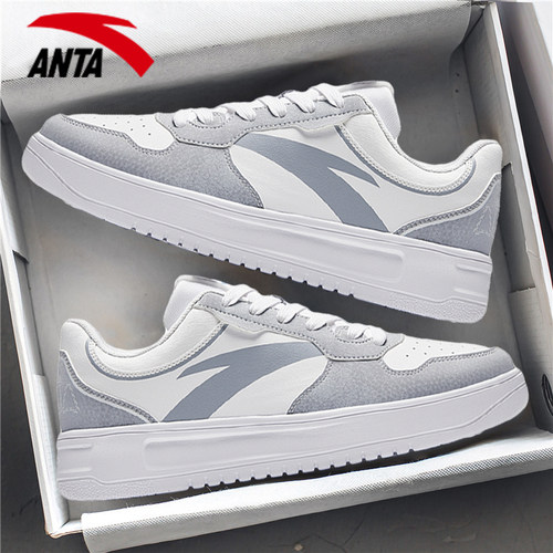 安踏男鞋板鞋2025新款秋冬男款平板休闲小白鞋子软底厚底运动鞋男