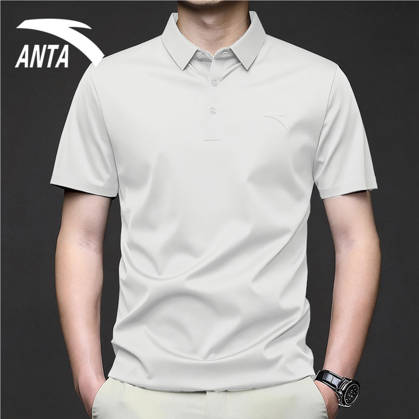 安踏翻领POLO衫男2026新款夏季速干短袖T恤商务中年爸爸运动上衣