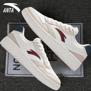 安踏板鞋轻程男鞋2026新款男士皮面防水休闲鞋旗舰店轻便运动鞋男