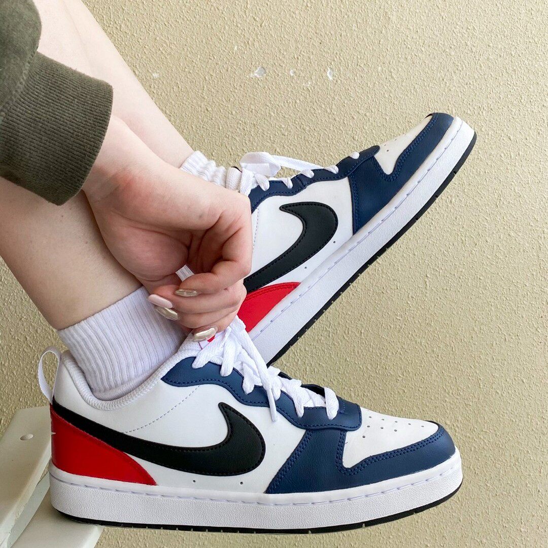 Nike耐克court borough low 黑曜石低帮白蓝红休闲板女鞋DO7446